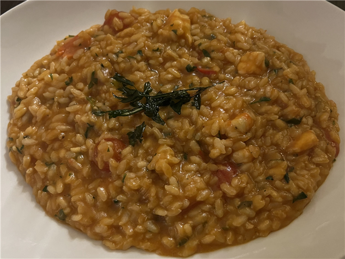 red prawn risotto